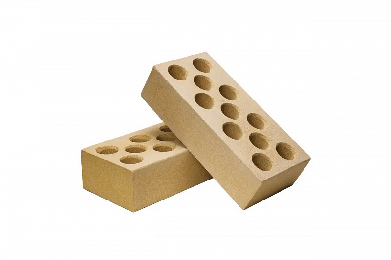 Кирпич силикатный (известковый, надёжный) облицовочный одинарный пустотелый желтый