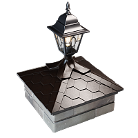 Колпак EVEREST 390 x 390 на 1,5 кирпича под фонарь